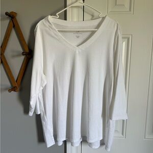 J. Jill White V-Neck Blouse